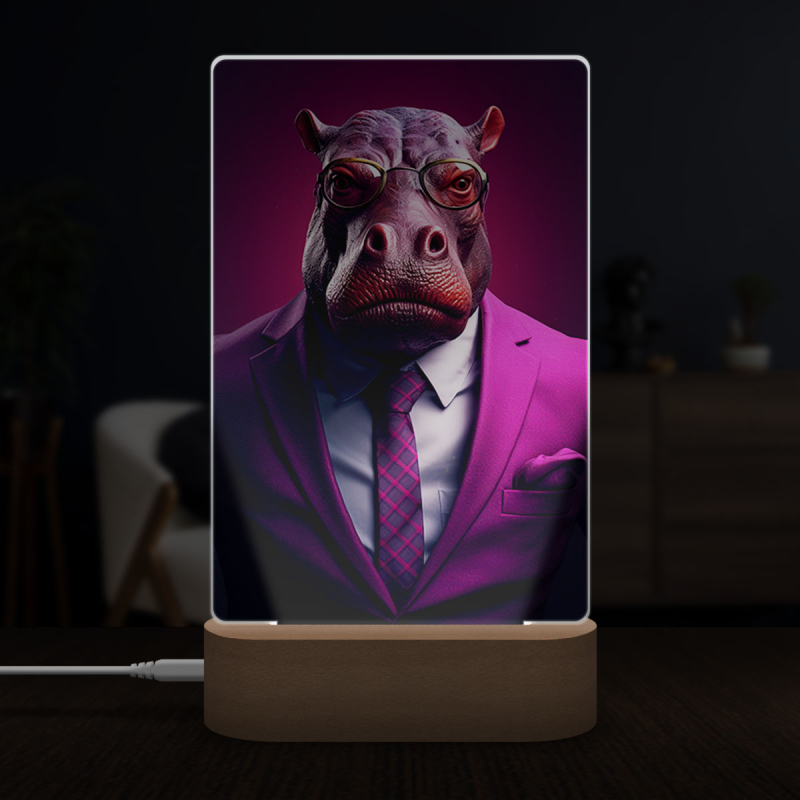 Lampa hroch v obleku a kravatě