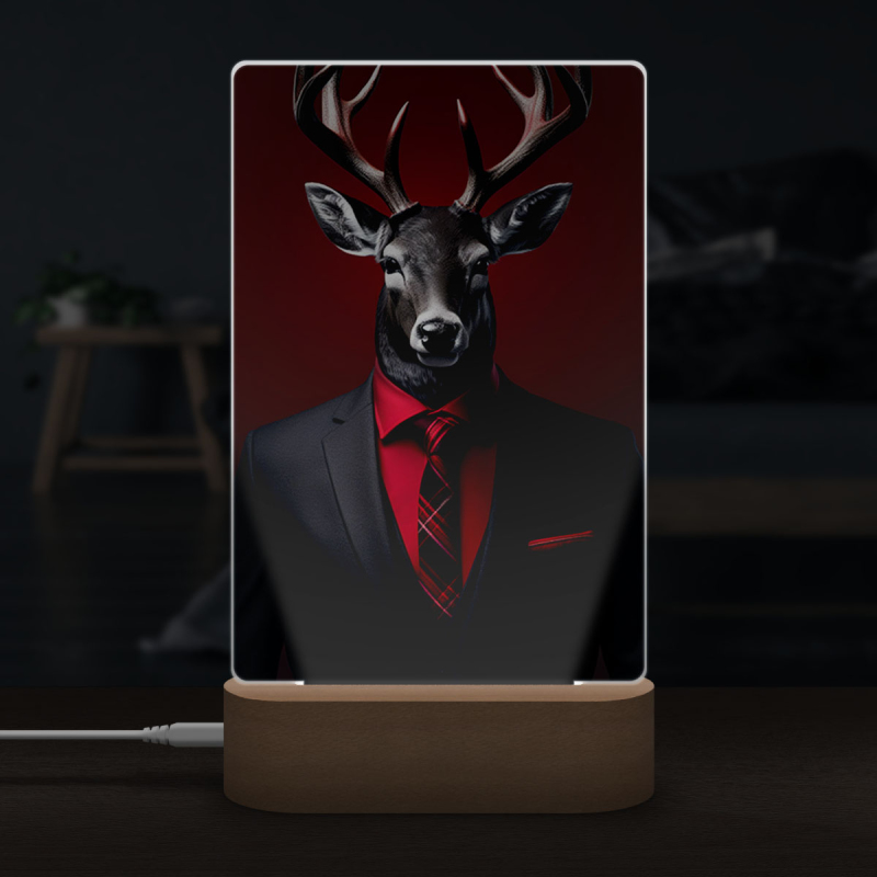 Lampa jelen v černém obleku