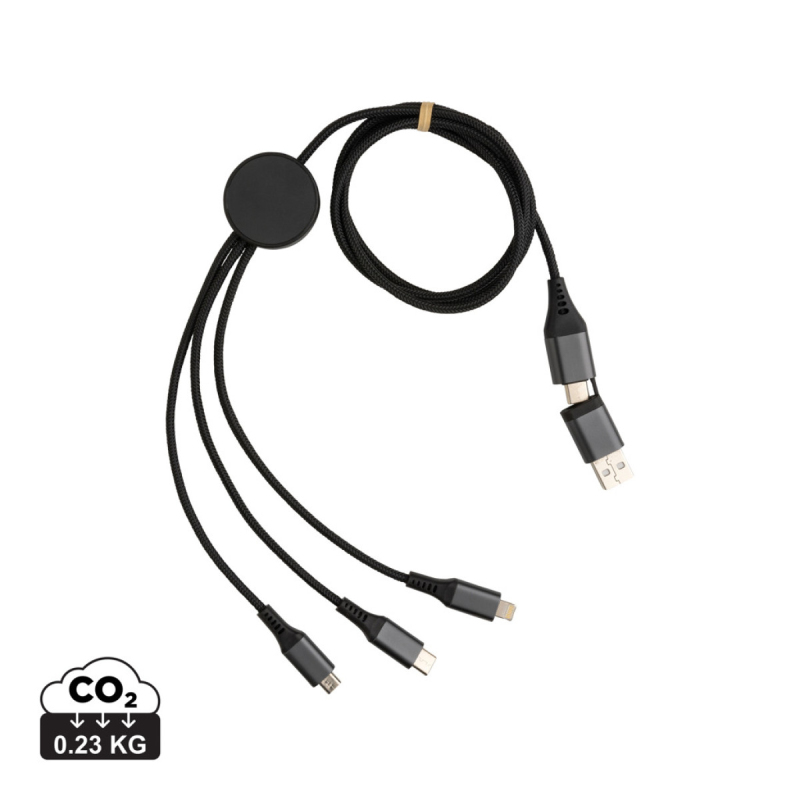 Nabíjecí kabel 6 v 1 Terra 120cm z RCS recykl. hliníku a TPE