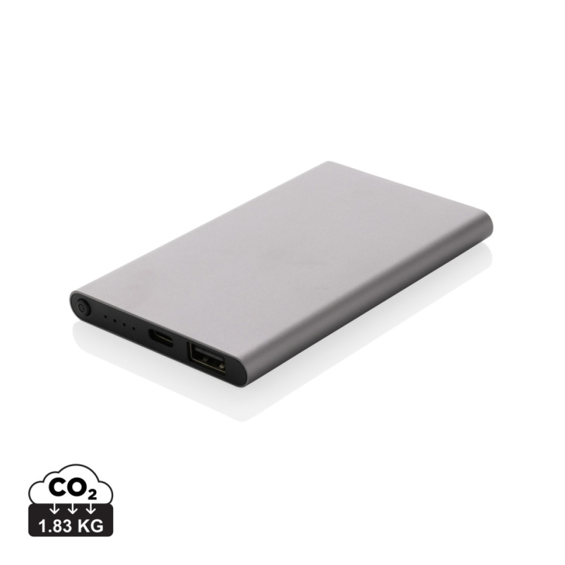 Powerbanka 4000mAh s USB C z RCS recykl. plastu a hliníku