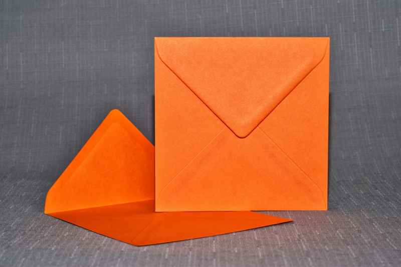 Dopisní obálka Čtverec oranžová 130mm