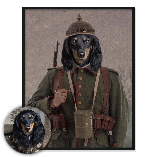 Portrét mazlíčka Soldier busta