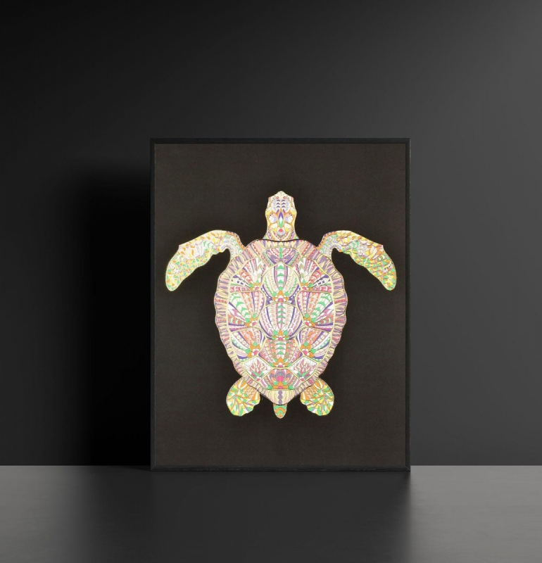 Želva se vzorem 3D Zlatý Plakát