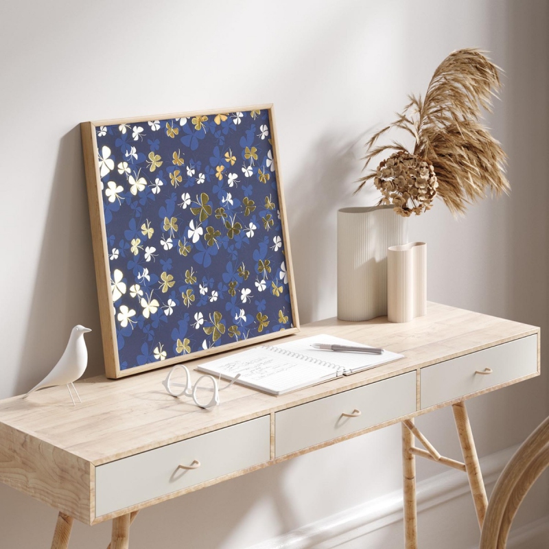 Zlatý motýl 3D Zlatý Plakát