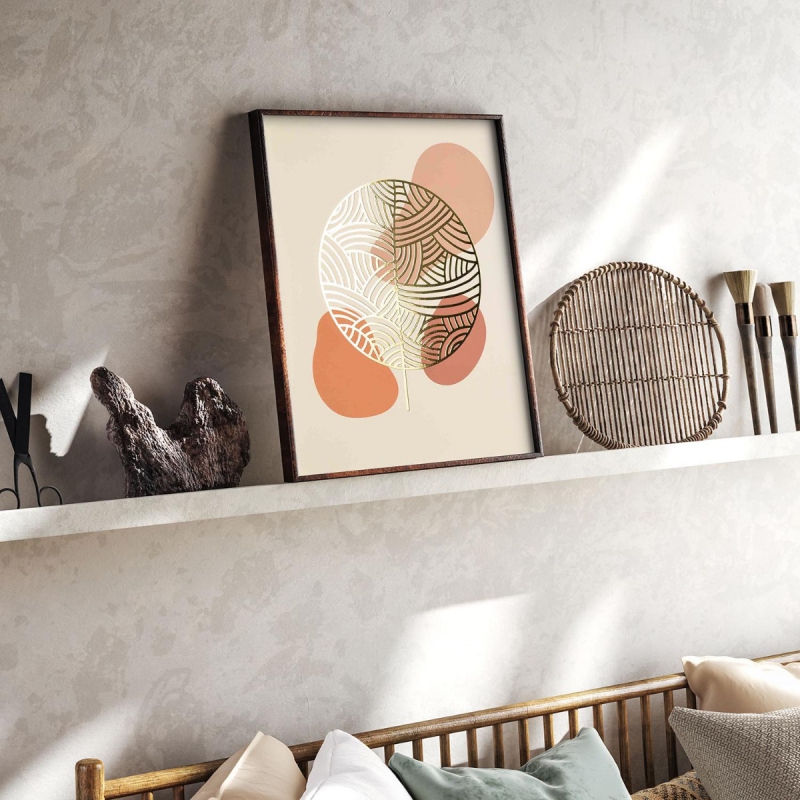 Minimalistické přírodní umění 3D Zlatý Plakát