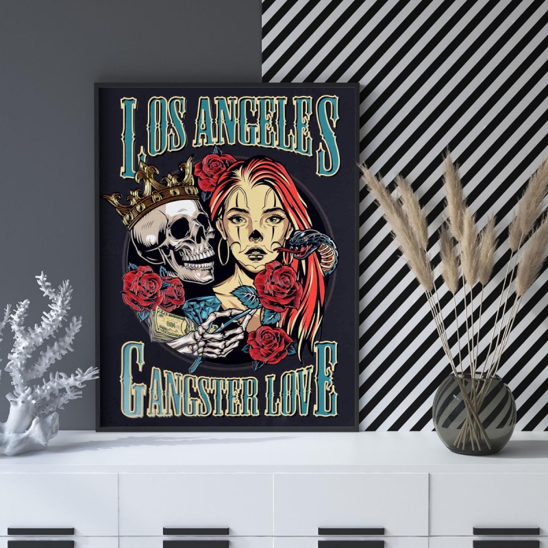 Los Angeles Gangster Love 3D Zlatý Plakát