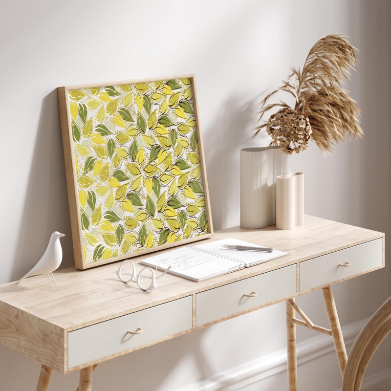 Abstraktní jarní vzor 3D Zlatý Plakát