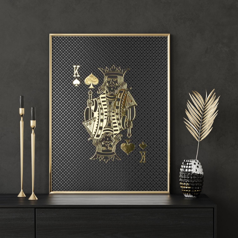 Král 3D Zlatý Plakát