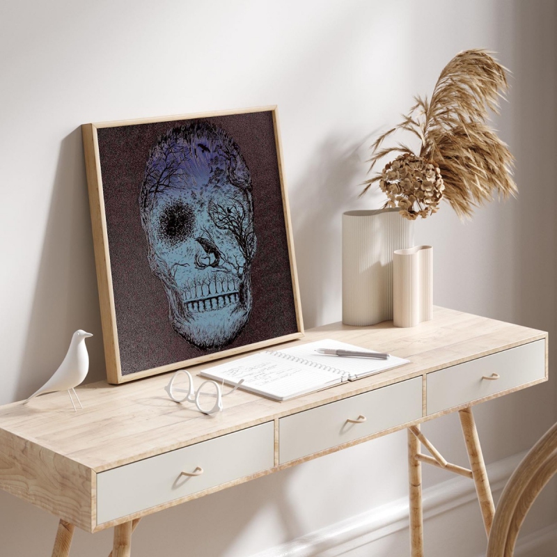 Lebka vyrobená ze stromů 3D Plakát