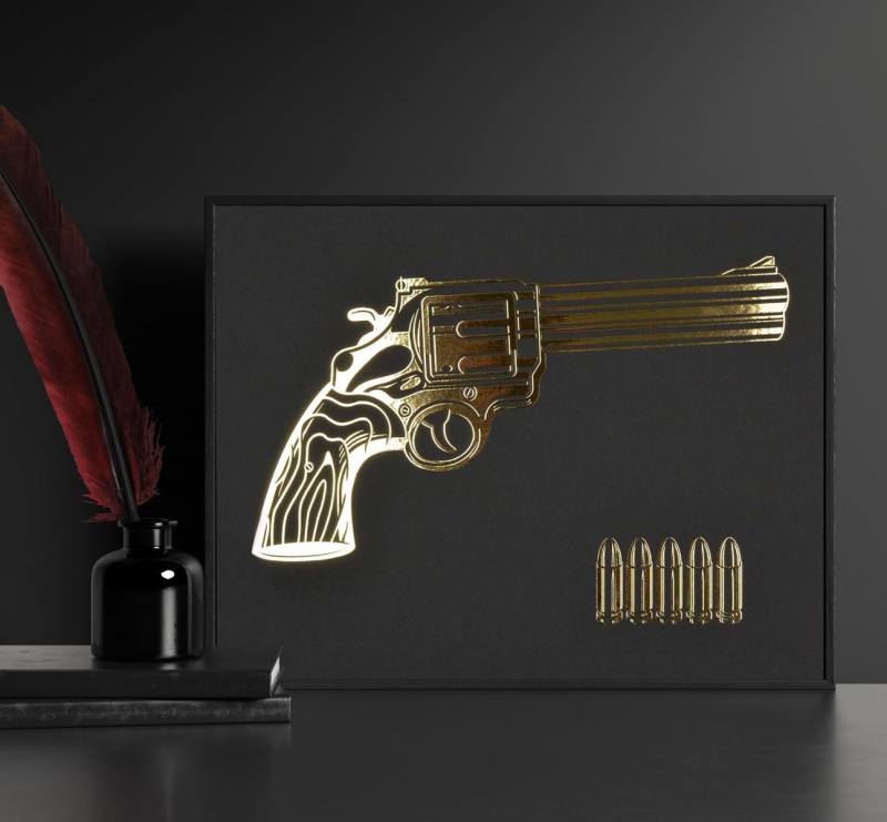 Magnum 45 3D Zlatý Plakát