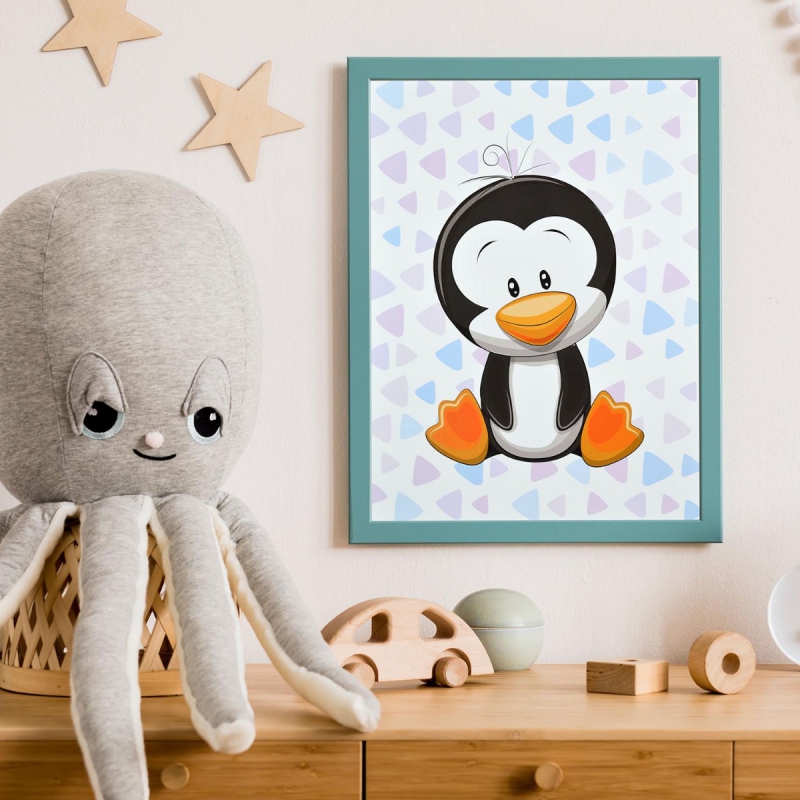 Sedící Tučňák 3D Obraz