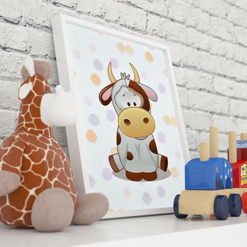 Sedící Telátko 3D Obraz