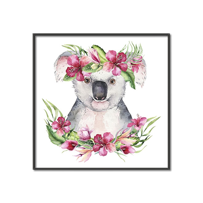 Koala v květinách dětský Plakát