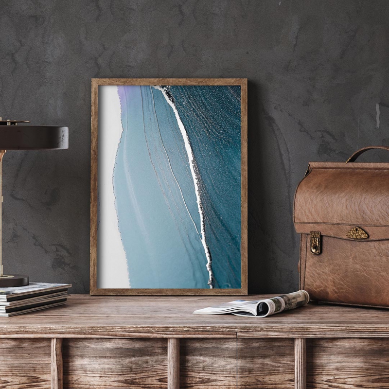 Abstraktní umělecká malba 4 3D Stříbrný Plakát