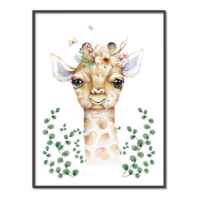 Zvědavá žirafa dětský Plakát