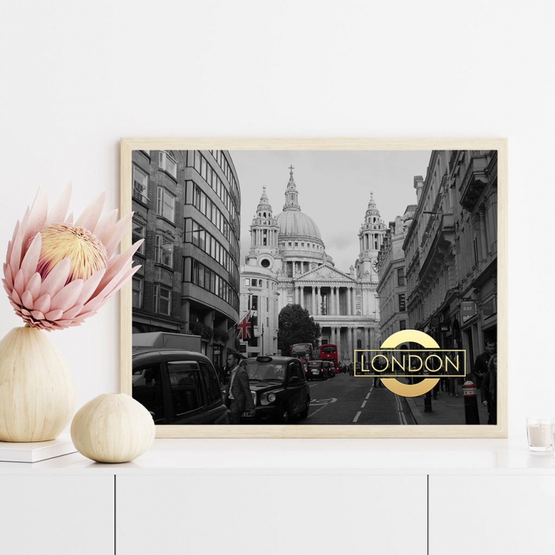 London 3D Zlatý Plakát