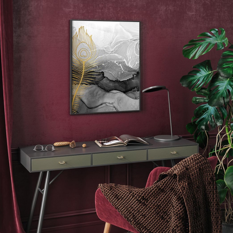 Abstraktní tekuté umění 3D Zlatý Plakát