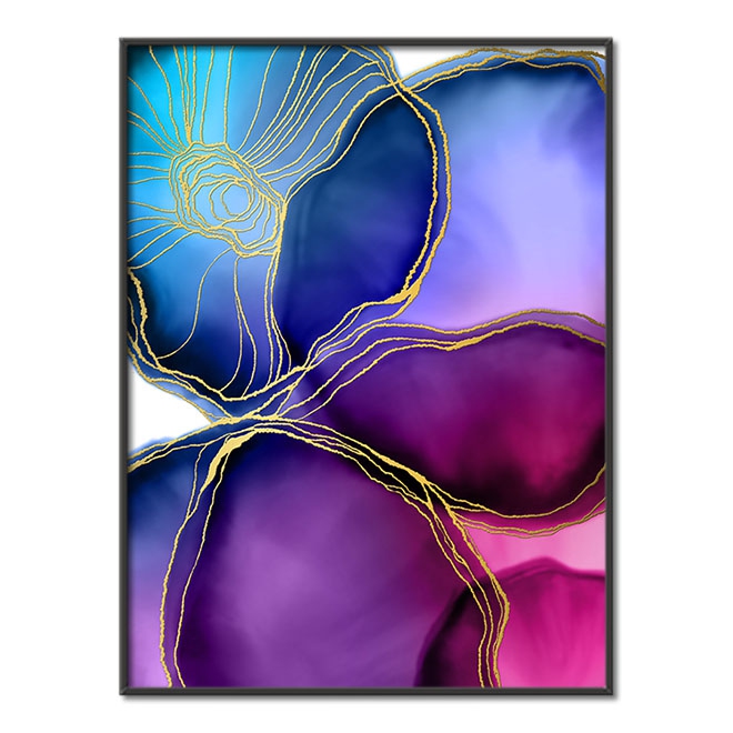 Abstraktní akvarelová skvrna 3D Zlatý Plakát