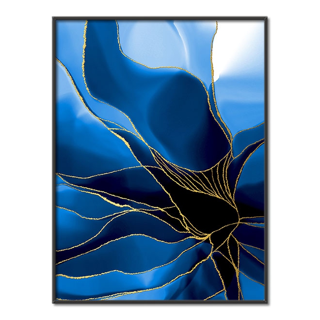 Abstraktní akvarelová skvrna 5 3D Zlatý Plakát