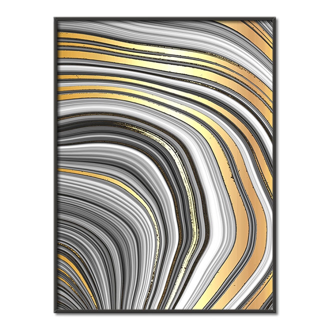 Abstraktní achátový kámen 2 3D Zlatý Plakát