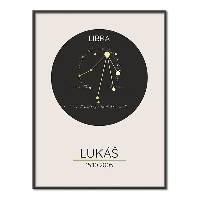 Souhvězdí Váhy plakát se jménem
