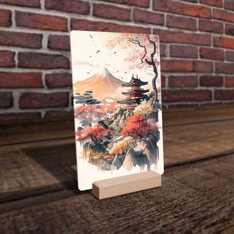 Akrylové sklo Japonský chrám před Fudži