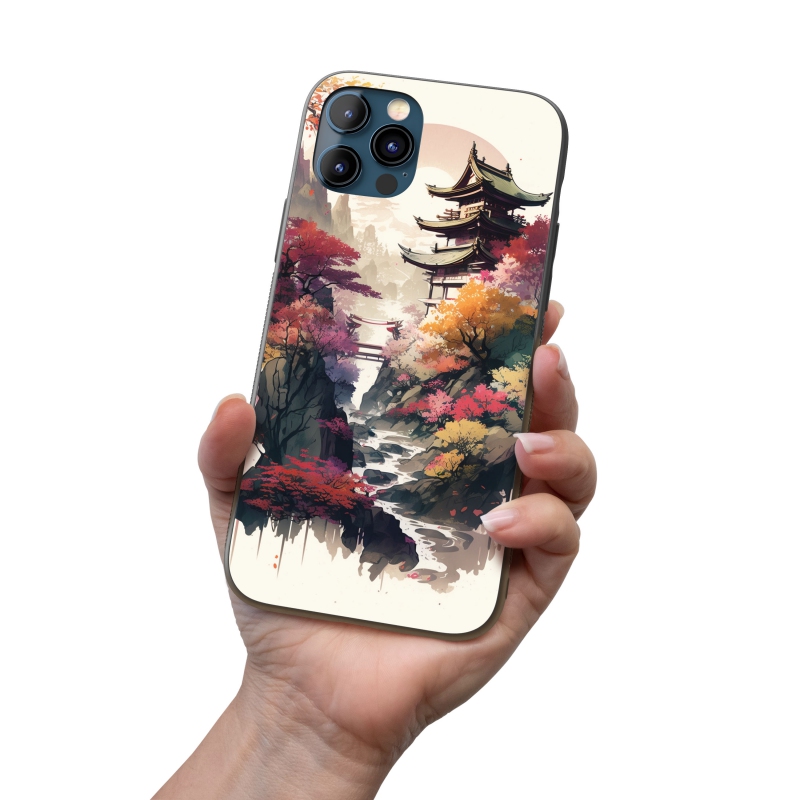 Kryt na mobil Japonský chrám se sakurami