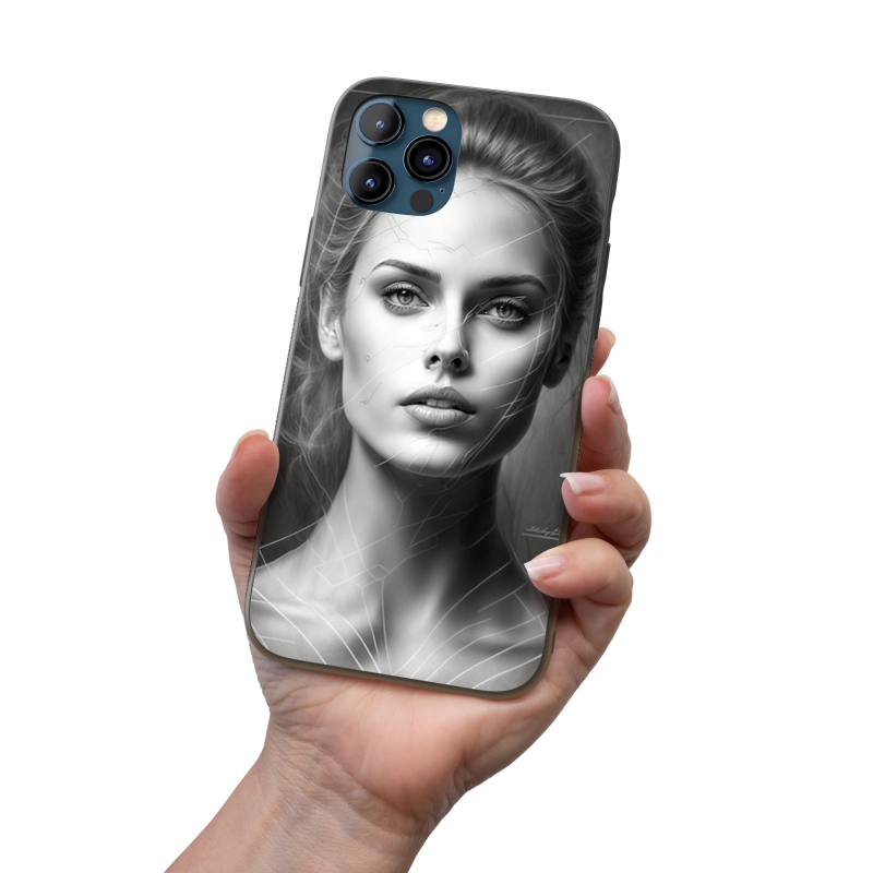 Kryt na mobil Černobílý portrét