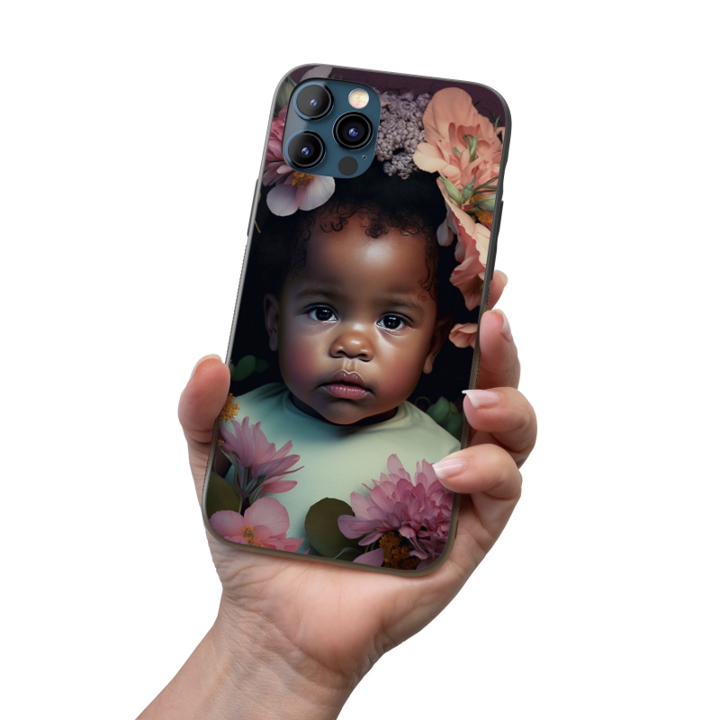 Kryt na mobil Dítě v květinách