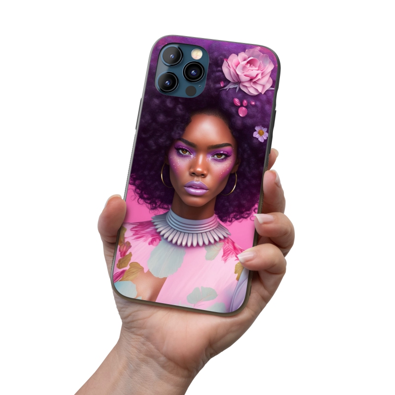 Kryt na mobil Afro s květinami