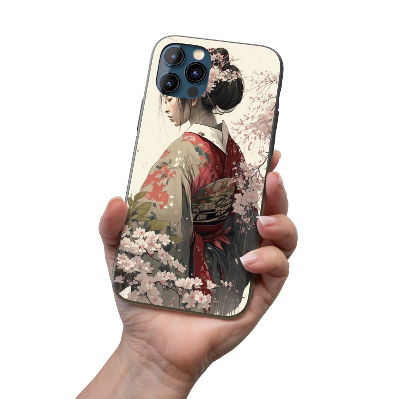 Kryt na mobil Japonská dívka v kimonu 1