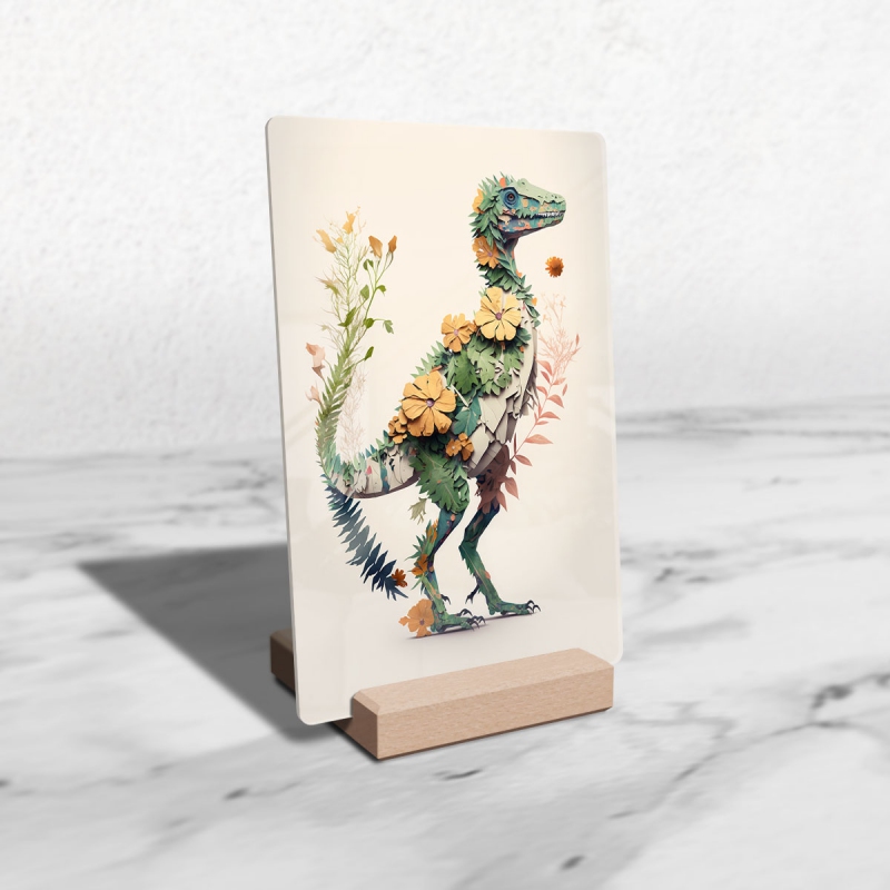 Akrylové sklo Květinový dinosaur