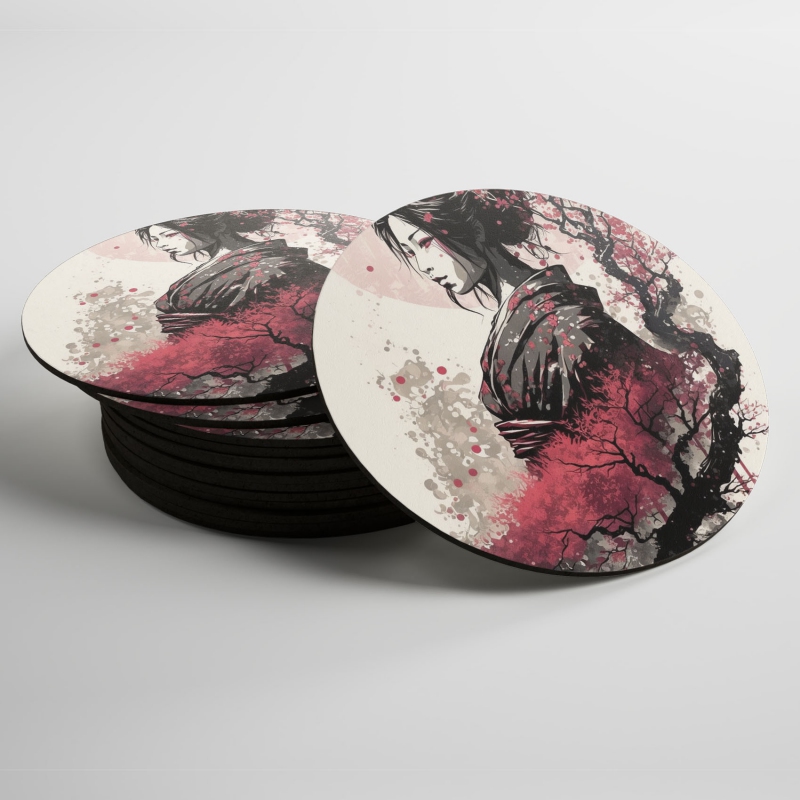 Podtácky Japonská dívka se sakurami