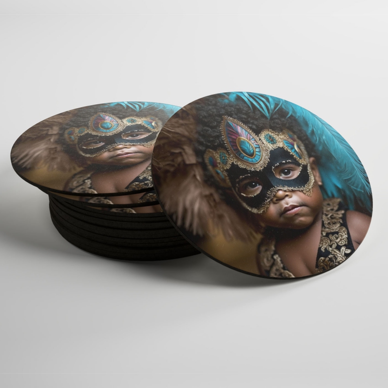 Podtácky Chlapeček s karnevalovou maskou