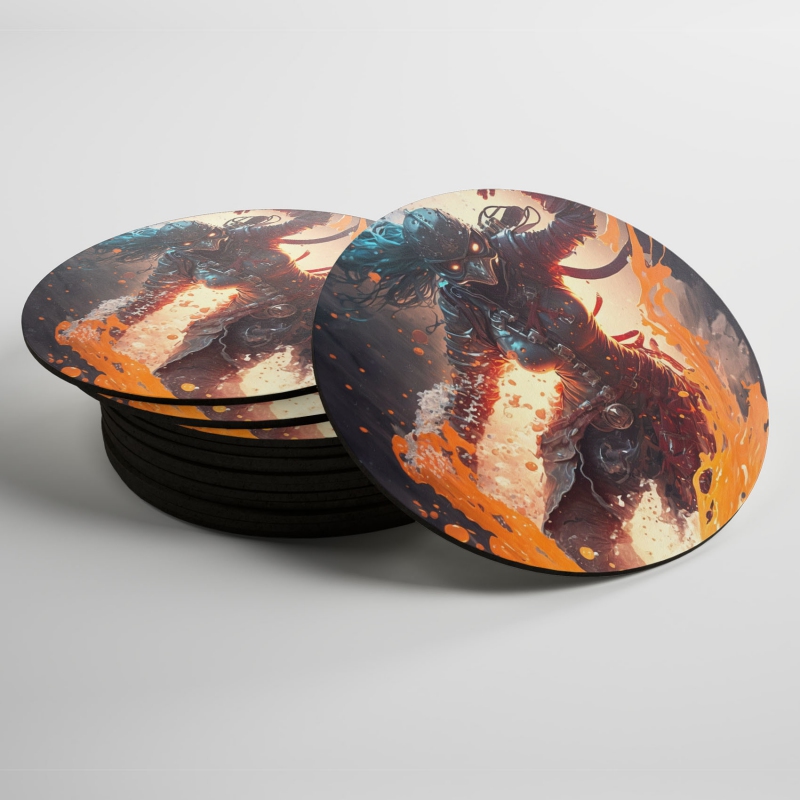 Podtácky Moderní umění - ohnivá žena