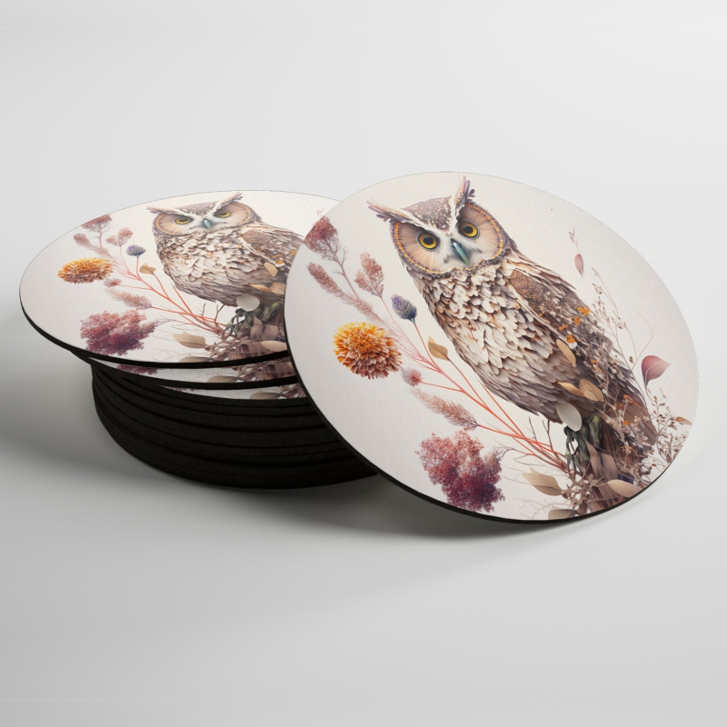 Podtácky Květinová sova