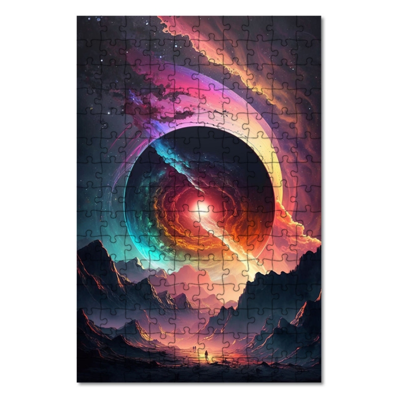 Dřevěné puzzle Barevný vesmír