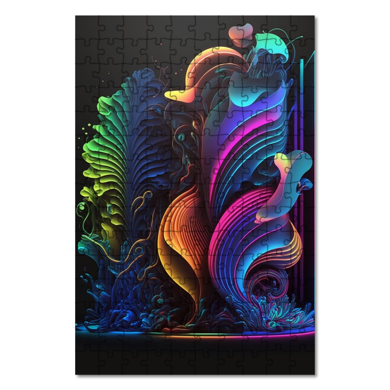 Dřevěné puzzle Neonové korály