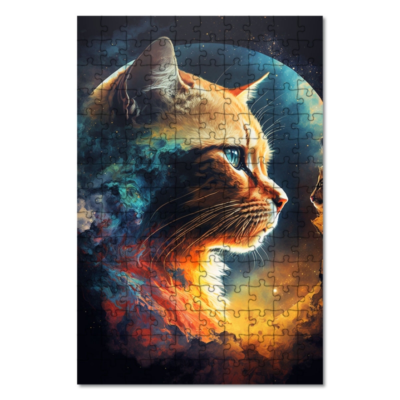 Dřevěné puzzle Kočka ve snu