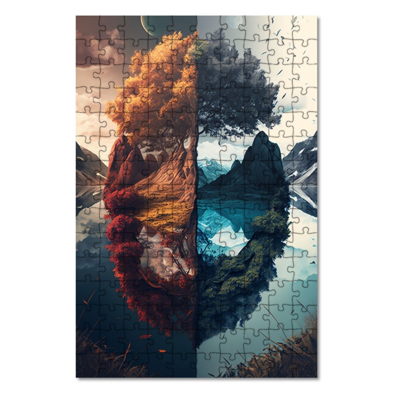 Dřevěné puzzle Čas v přírodě