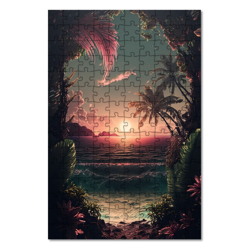 Dřevěné puzzle Tropický ráj 2