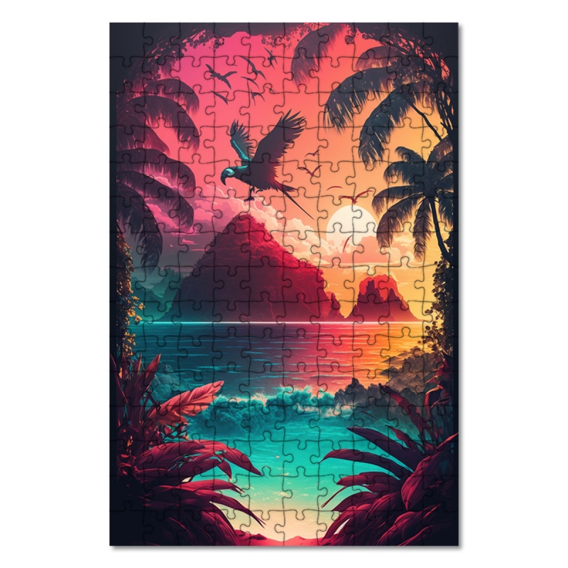 Dřevěné puzzle Tropický ráj