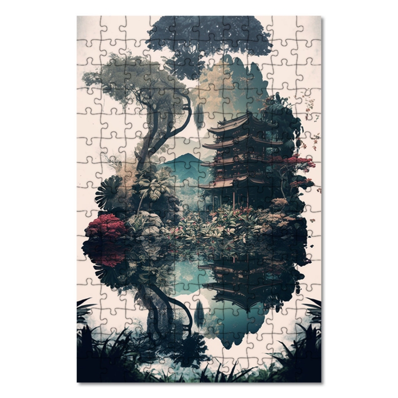 Dřevěné puzzle Japonské dioráma 4