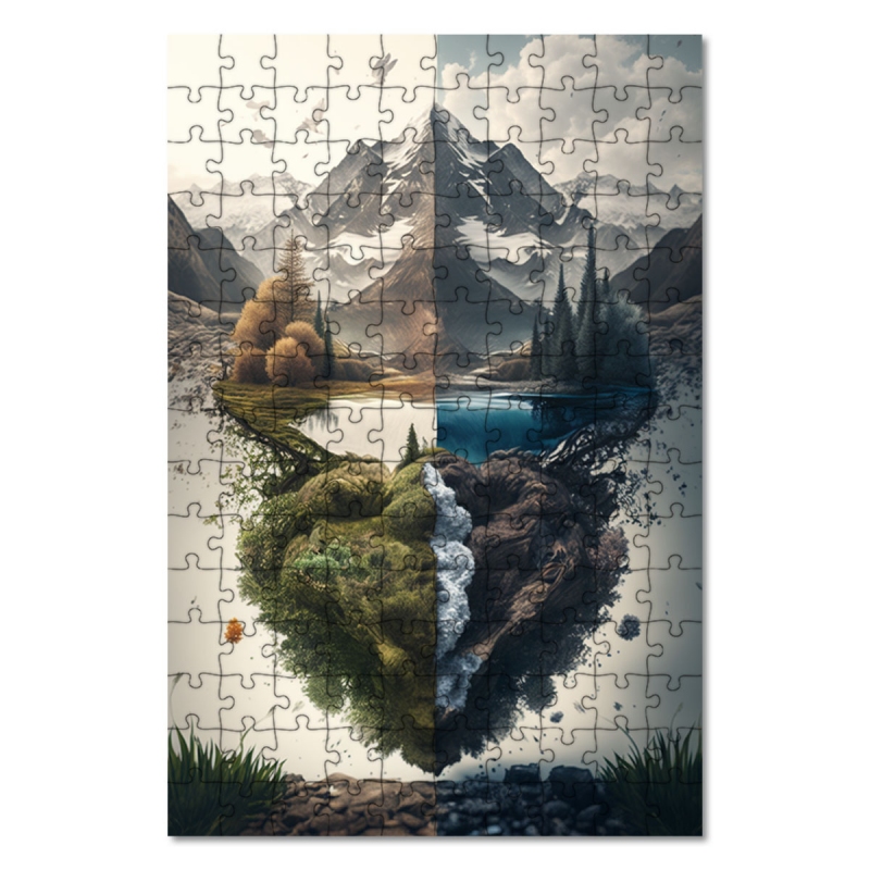 Dřevěné puzzle Aljaška