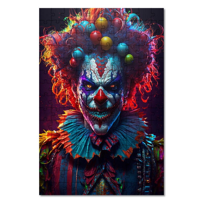 Dřevěné puzzle Zabijácký klaun 2