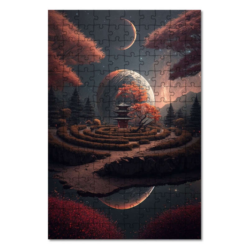 Dřevěné puzzle Japonská zenová zahrada