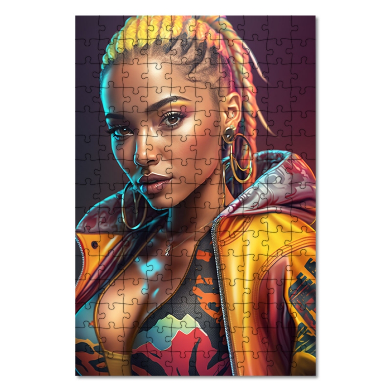 Dřevěné puzzle Hip hopová dívka 2