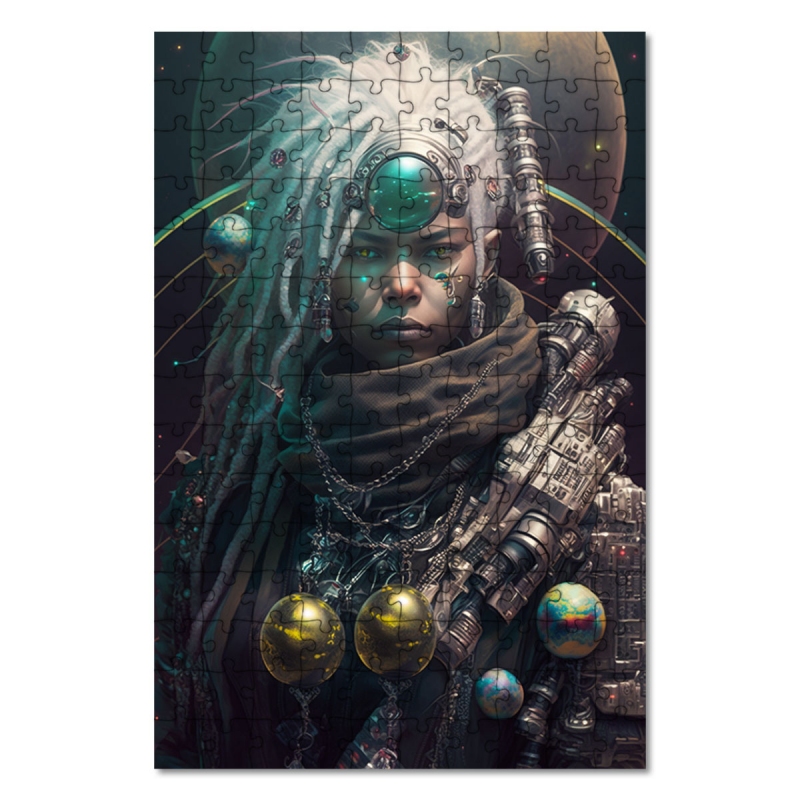 Dřevěné puzzle Vesmírná pirátka 3