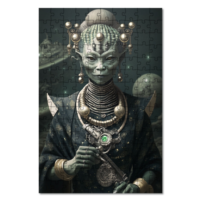 Dřevěné puzzle Mimozemská cestovatelka 2