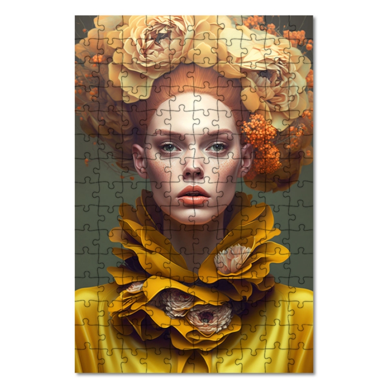 Dřevěné puzzle Móda - květiny